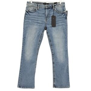 House of Anarchy Men's Stretch Rebel Boot Cut Denim Jeans 34x30 Harbour Blue NWT